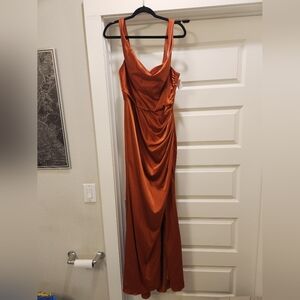Cinderella Divine Burnt Orange Cowl Neck Gown